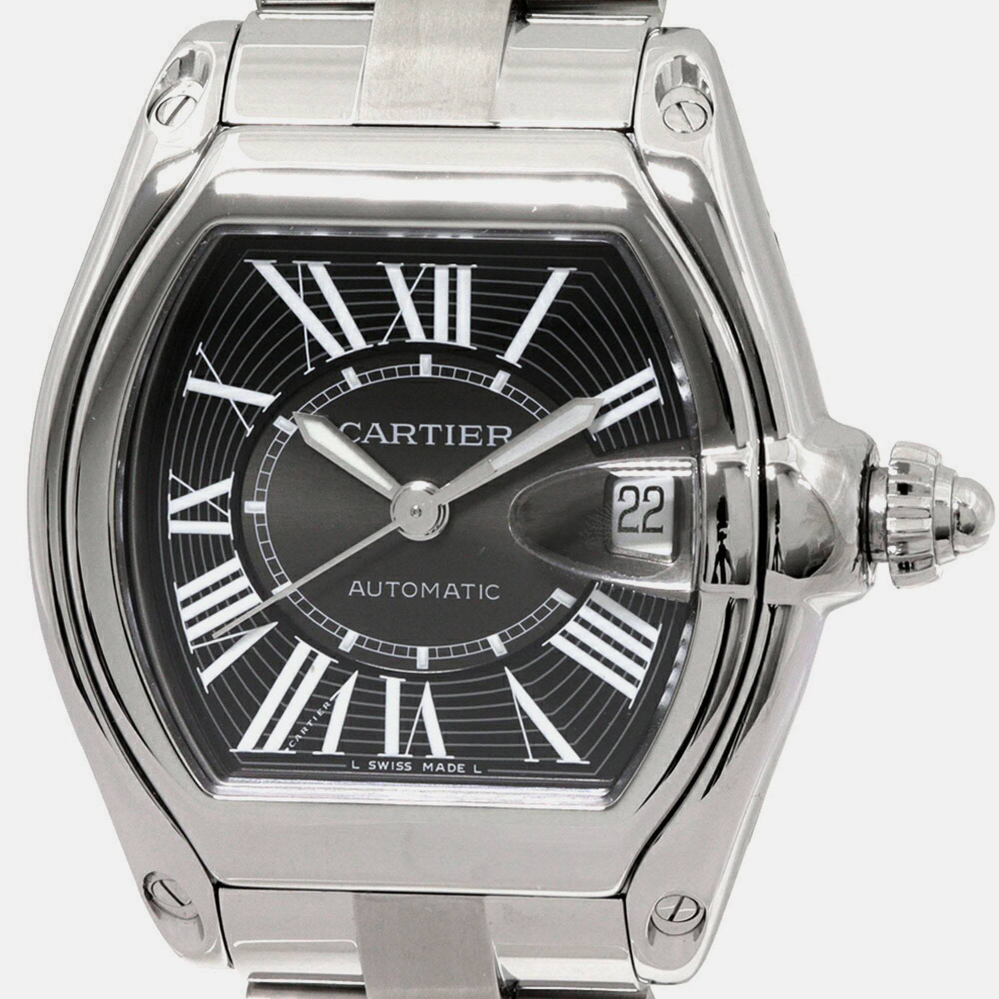 

Cartier Black Stainless Steel Roadster W62041V3 Automatic Men's Wristwatch 44 mm