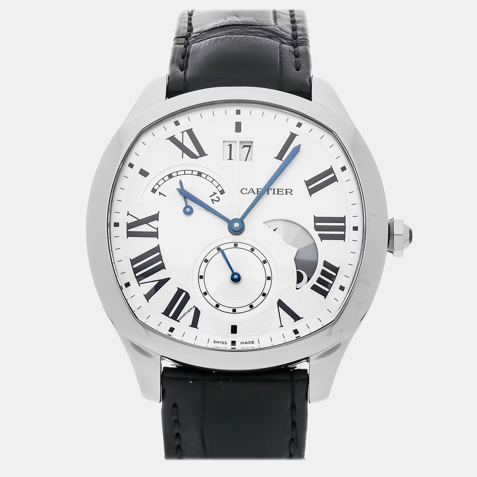 

Pre-Owned Cartier Drive De Cartier Dual Time WSNM0005, White