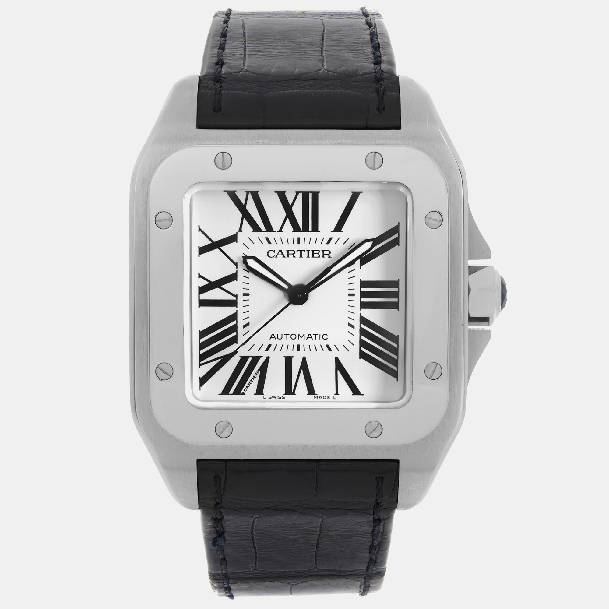 

Cartier Santos 100 Xl Steel White Roman Dial Automatic Men's Watch W20073X8 38 mm