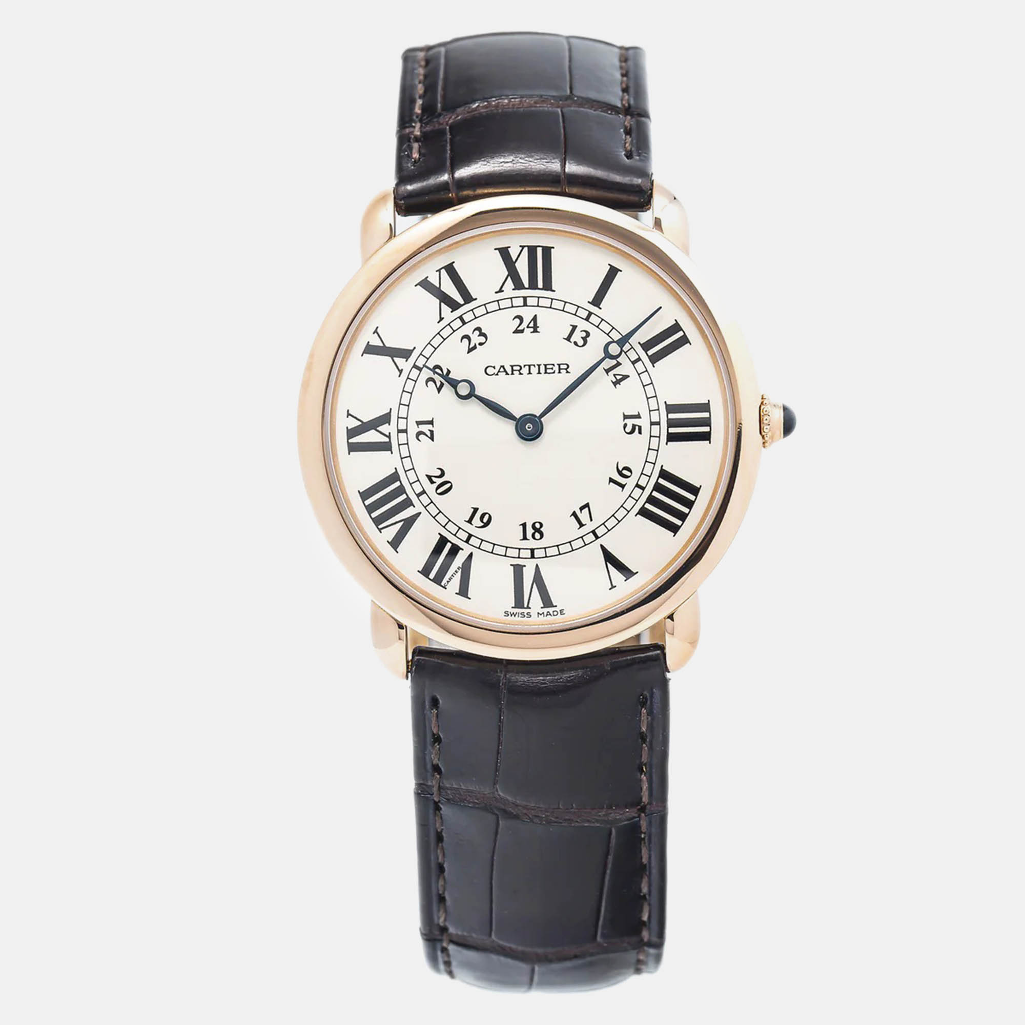 

Cartier Ronde Louis W6800251 Manual Winding White Rose Gold Men's Wristwatch