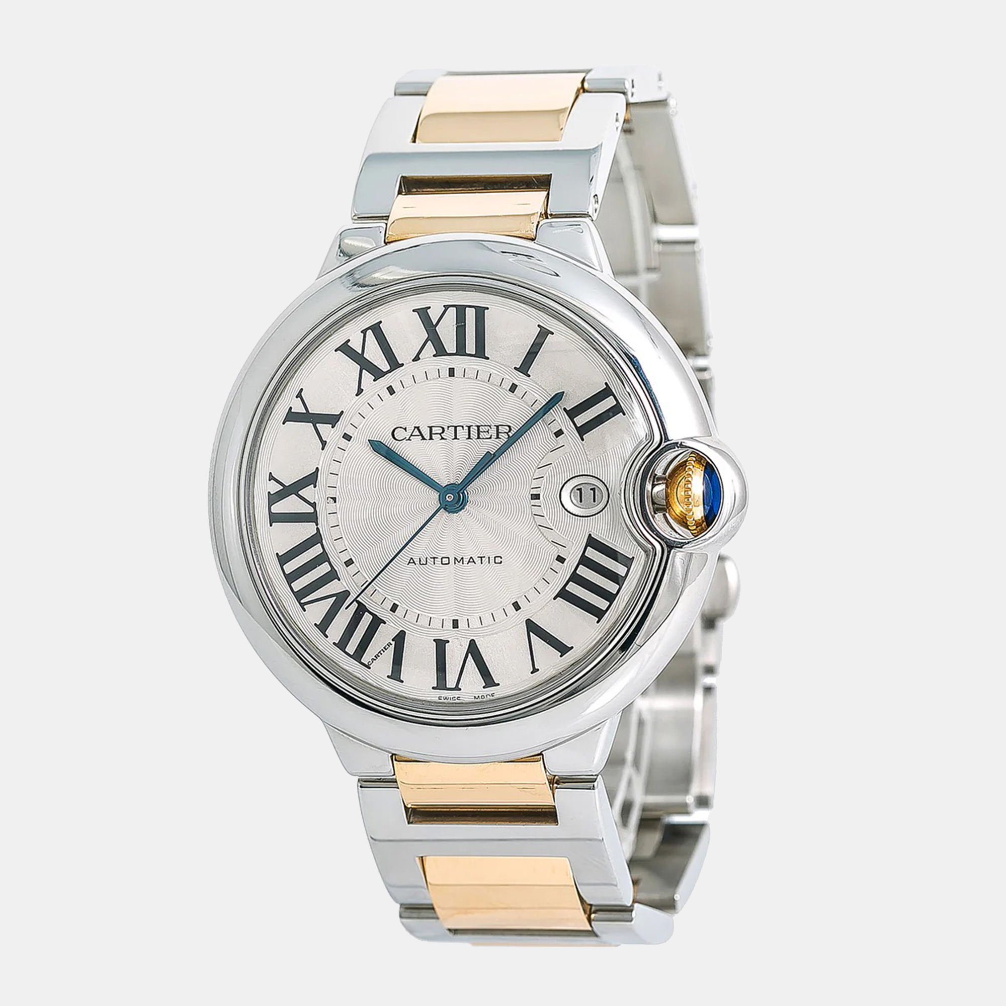 

Cartier Ballon Bleu W69009Z3 Automatic Silver 18K Yellow Gold Stainless Steel Men's Wristwatch