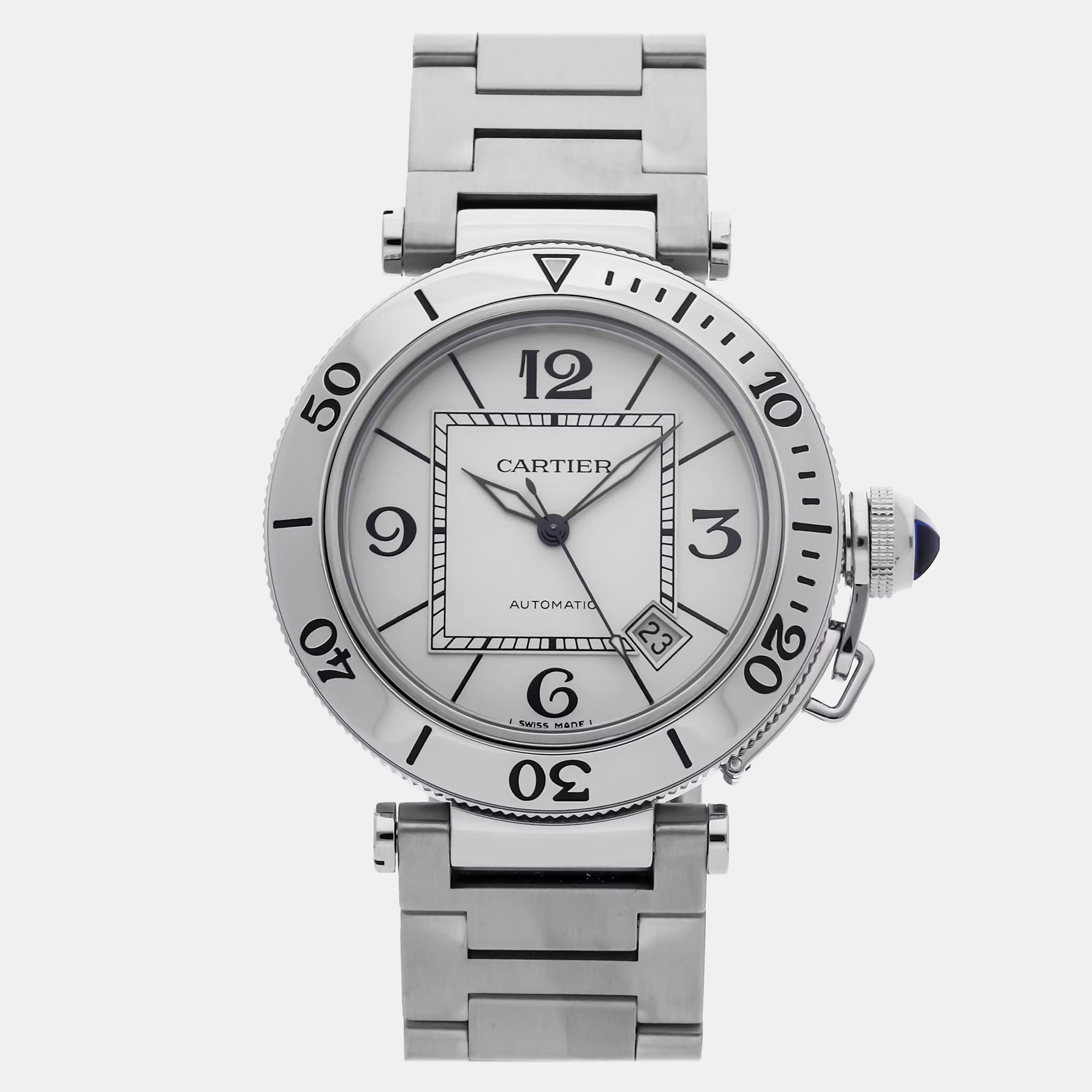 

Pre-Owned Cartier Pasha Seatimer W31080M7, White
