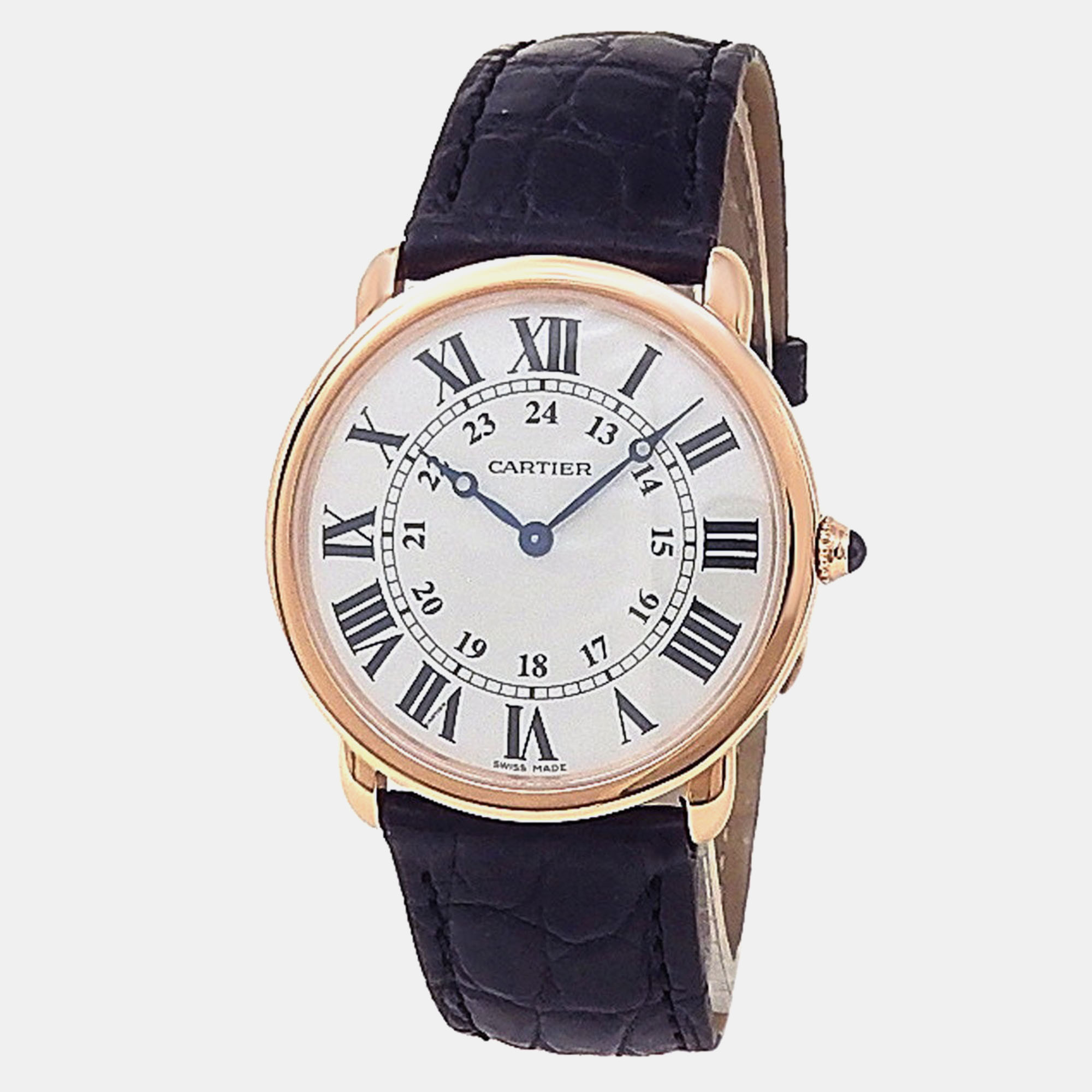

Cartier Ronde Louis W6800251 Manual Winding Silver 18k Rose Gold Men's Wristwatch 36 mm