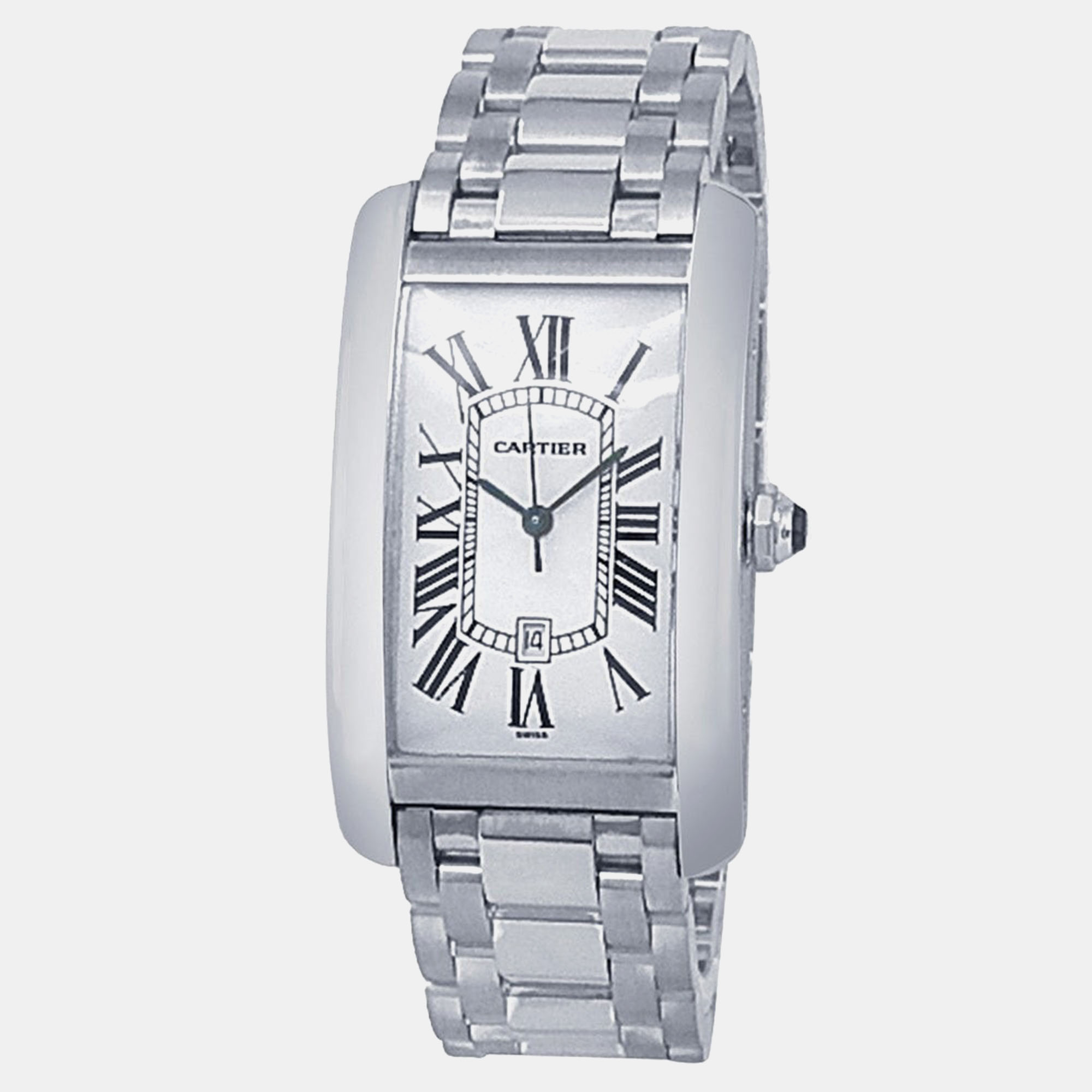 

Cartier Tank Americaine W26032L1 Automatic Silver 18k White Gold Men's Wristwatch 26 mm