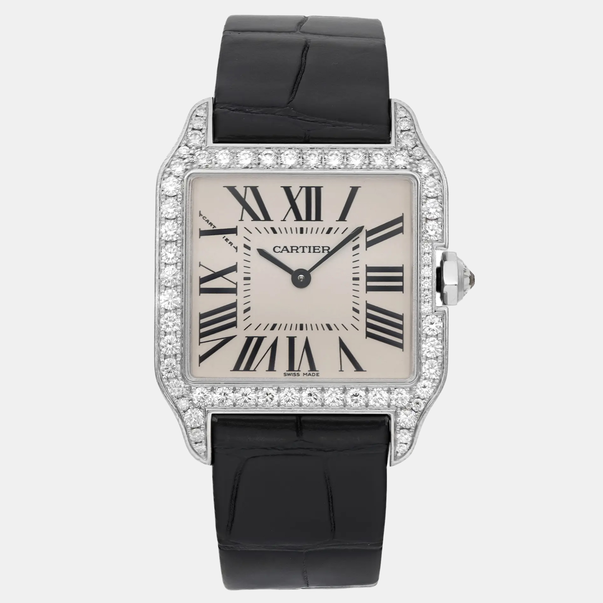 

Cartier Santos Dumont WH100251 Quartz Silver 18k White Gold Men's Wristwatch 30 mm
