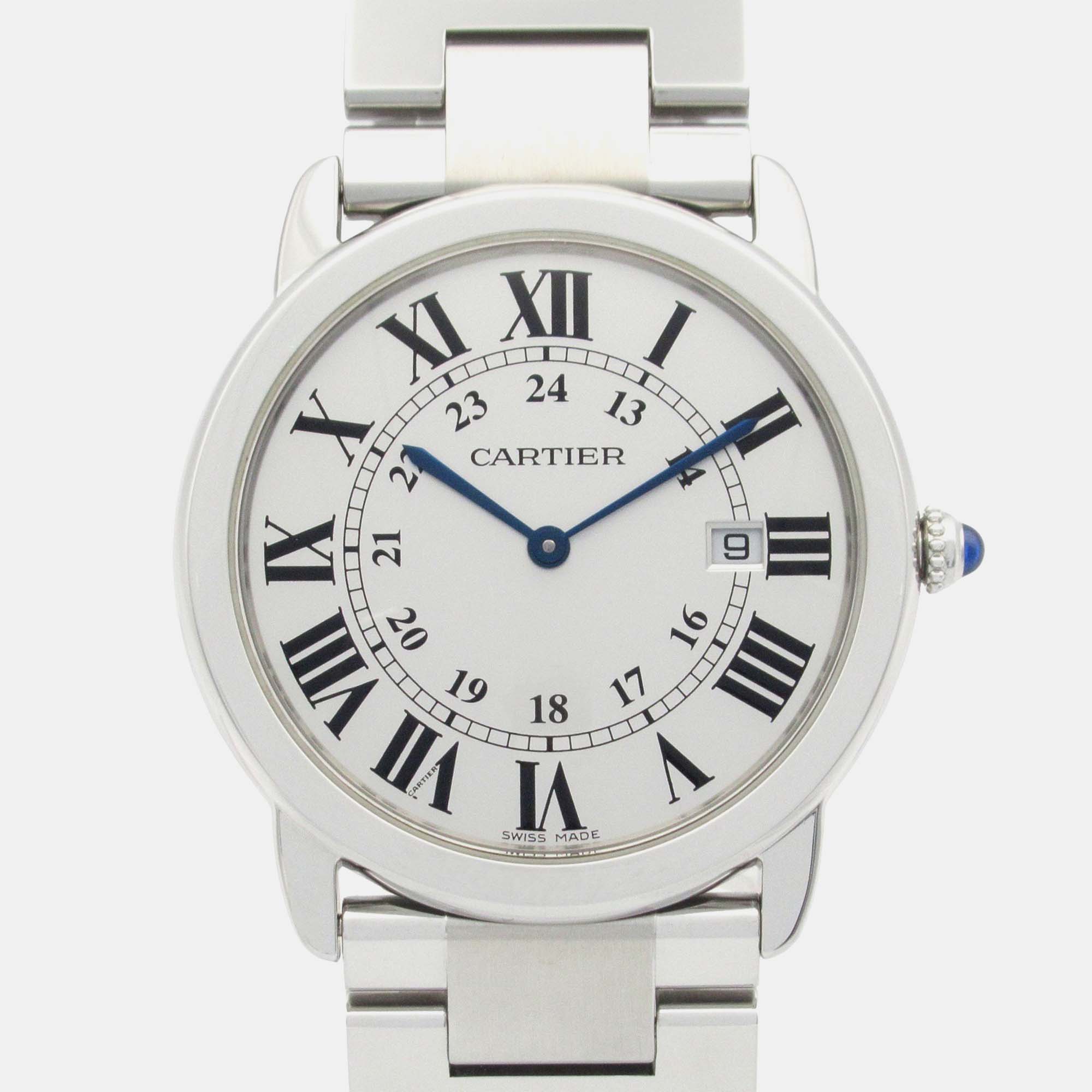

Cartier Ronde Solo W6701005 Quartz Silver Stainless Steel Men's Wristwatch 35.5 mm