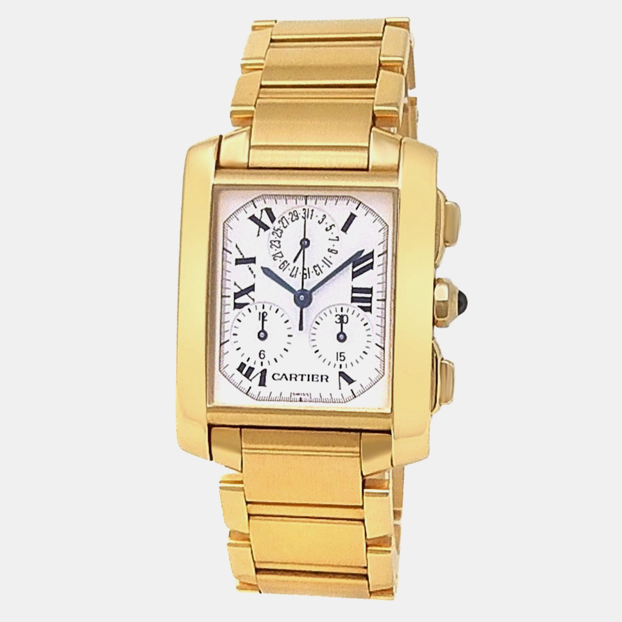 

Cartier Tank Francaise W50005R2 Quartz Silver 18K Yellow Gold Men’s Wristwatch 28 mm