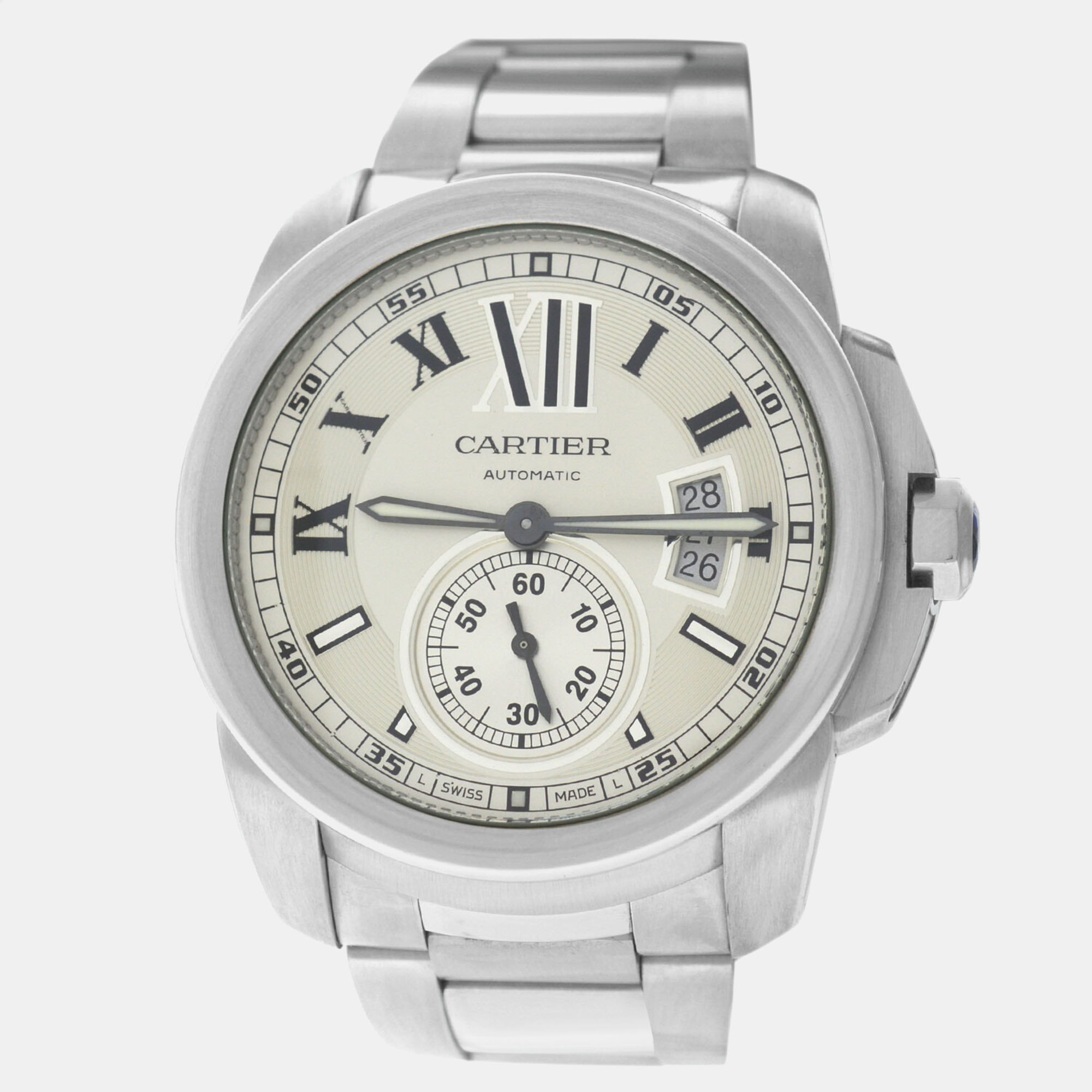 

Cartier Calibre de Cartier W7100015 Automatic Silver Stainless Steel Men's Wristwatch 42 mm