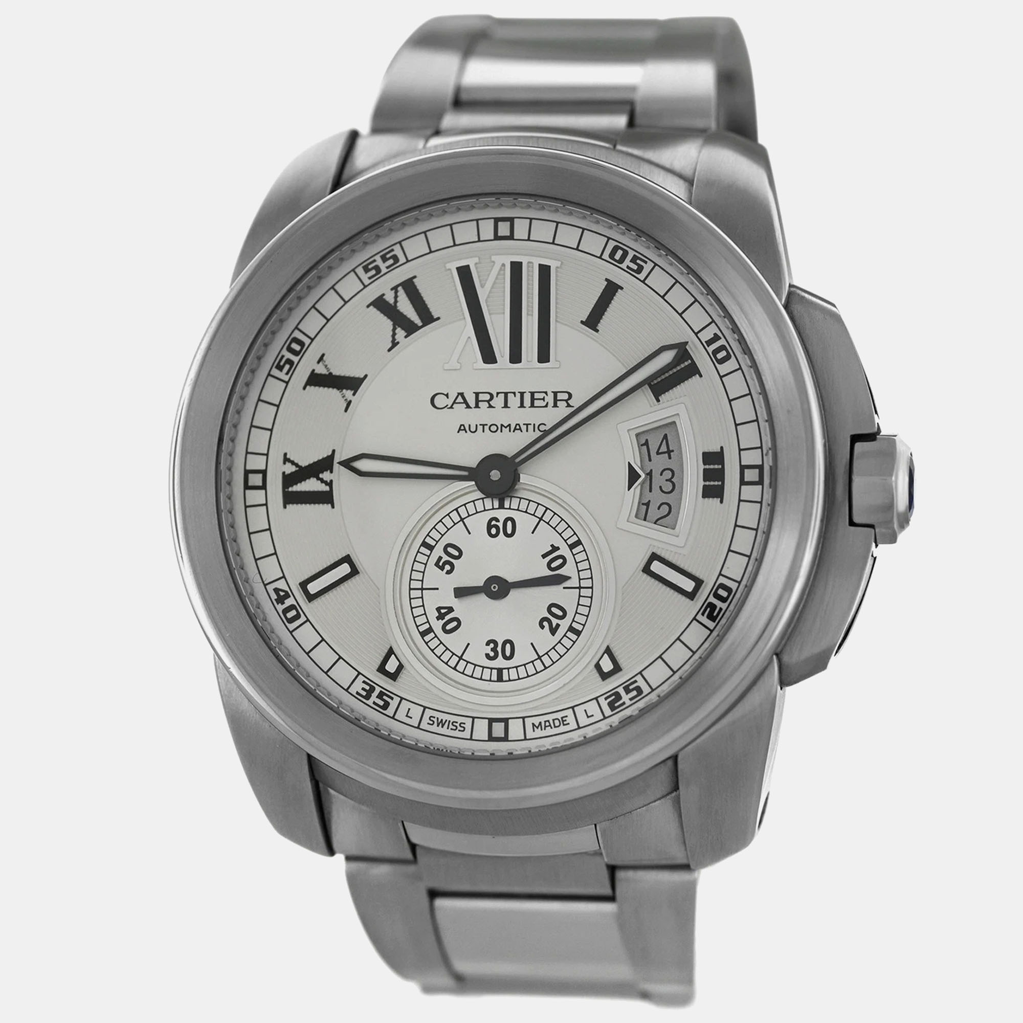

Cartier Calibre de Cartier W7100015 Automatic Silver Stainless Steel Men's Wristwatch 42 mm