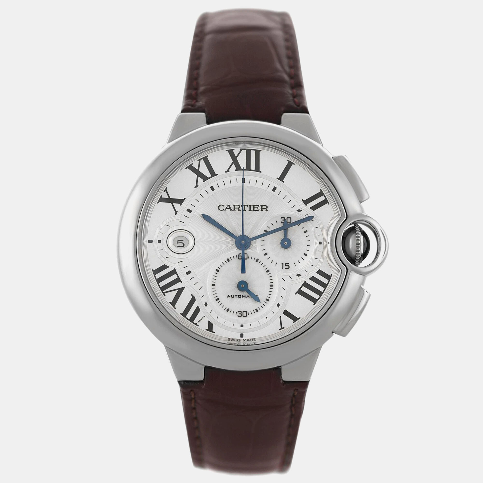 

Cartier Ballon Bleu W6920005 Automatic Silver 18k White Gold Men's Wristwatch 42 mm