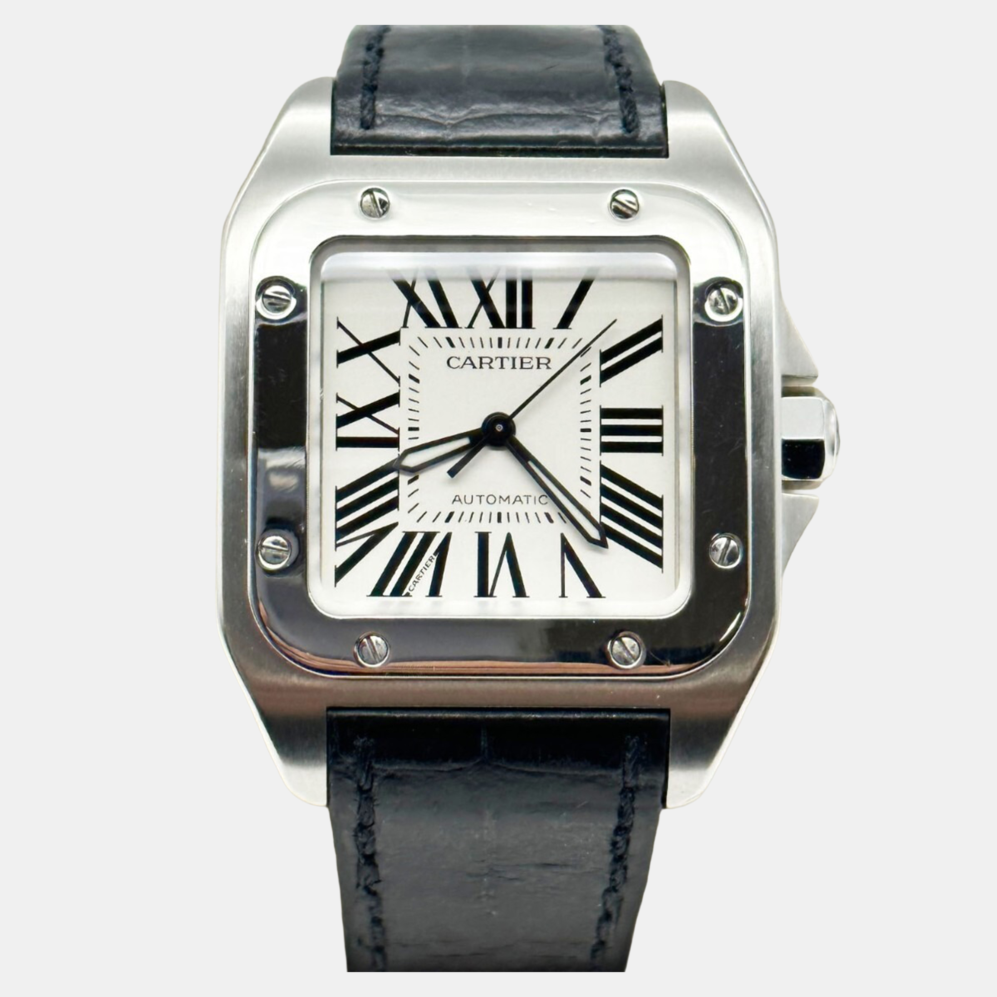 

Cartier Santos 100 2878 Automatic Stainless Steel Men's Wristwatch 33 mm, Silver