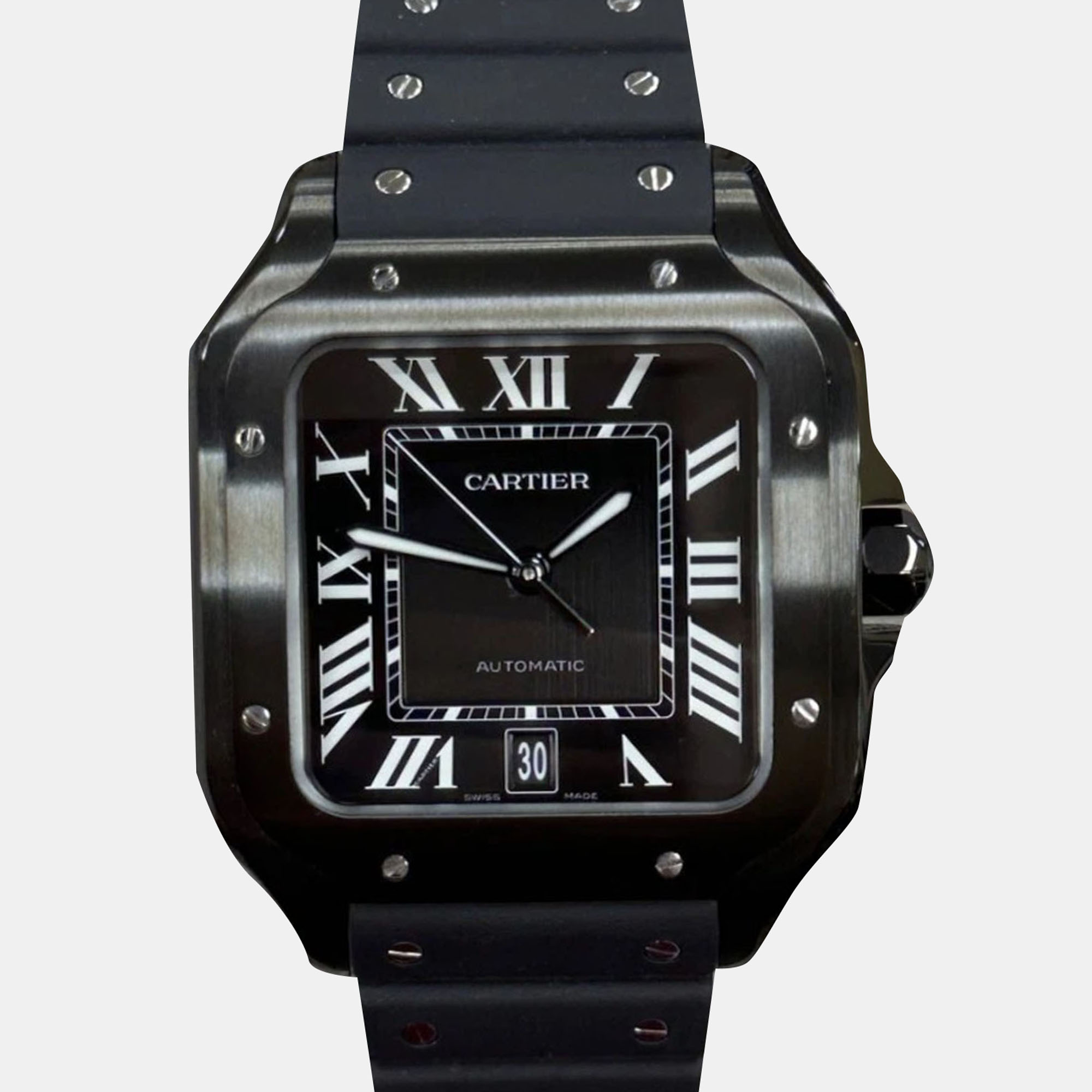 

Cartier Santos Large WSSA0039 Automatic Black Stainless Steel Men's Wristwatch