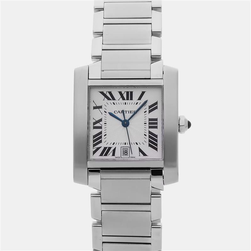 

Pre-Owned Cartier Tank Francaise W51002Q3 Silver Stainless Steel Men's wristwatch 28 mm