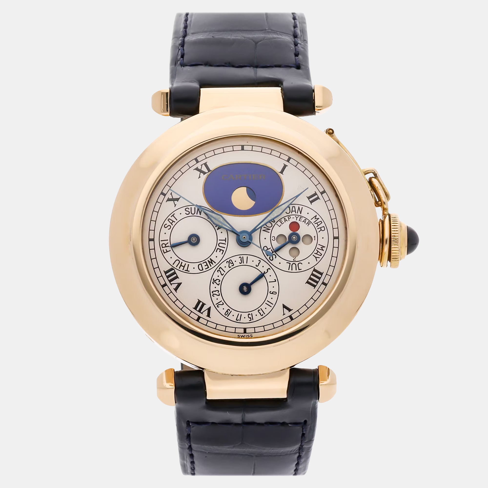

Pre-Owned Cartier Pasha Perpetual Calendar W3000351 Automatic Men's Watch 38 mm, Silver