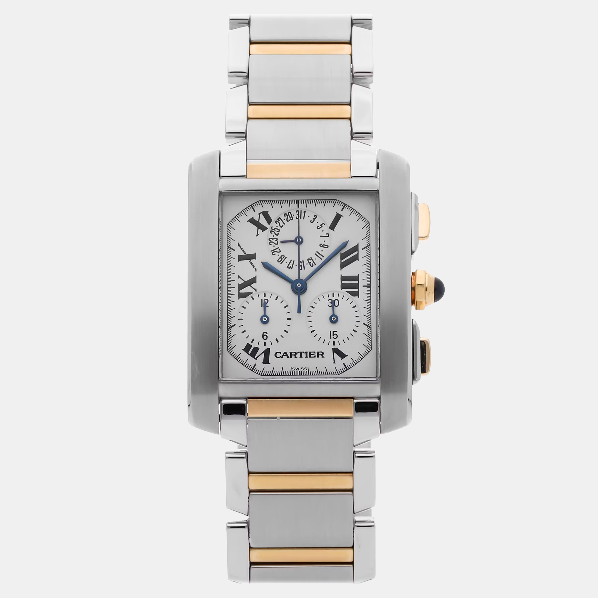 

Pre-Owned Cartier Tank Francaise XL Chronoflex W51004Q4 Quartz Men's Watch 28 mm x 37 mm, Silver