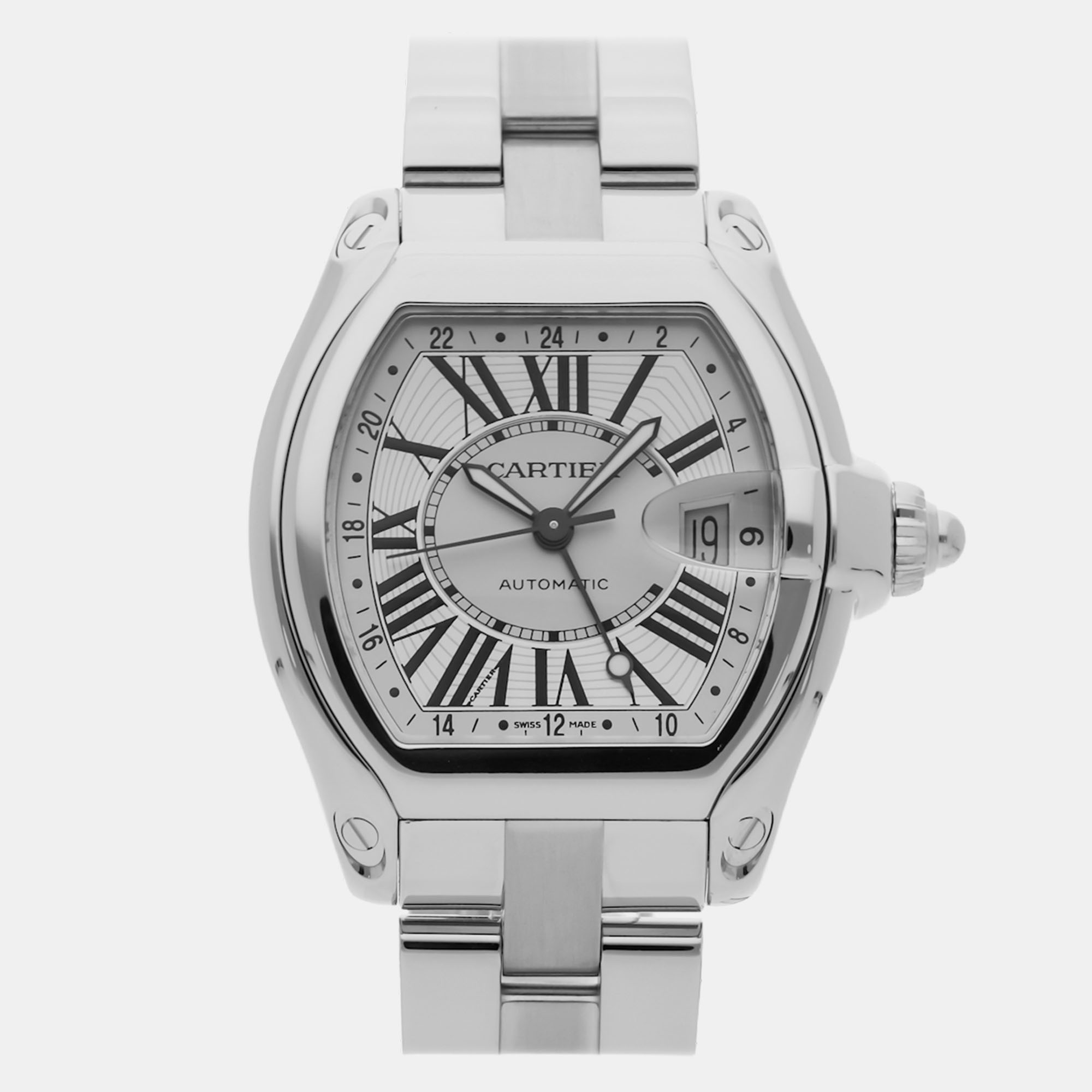 

Pre-Owned Cartier Roadster GMT XL W62032X6 Silver Automatic Stainless Steel Men's Wristwatch 42 mm