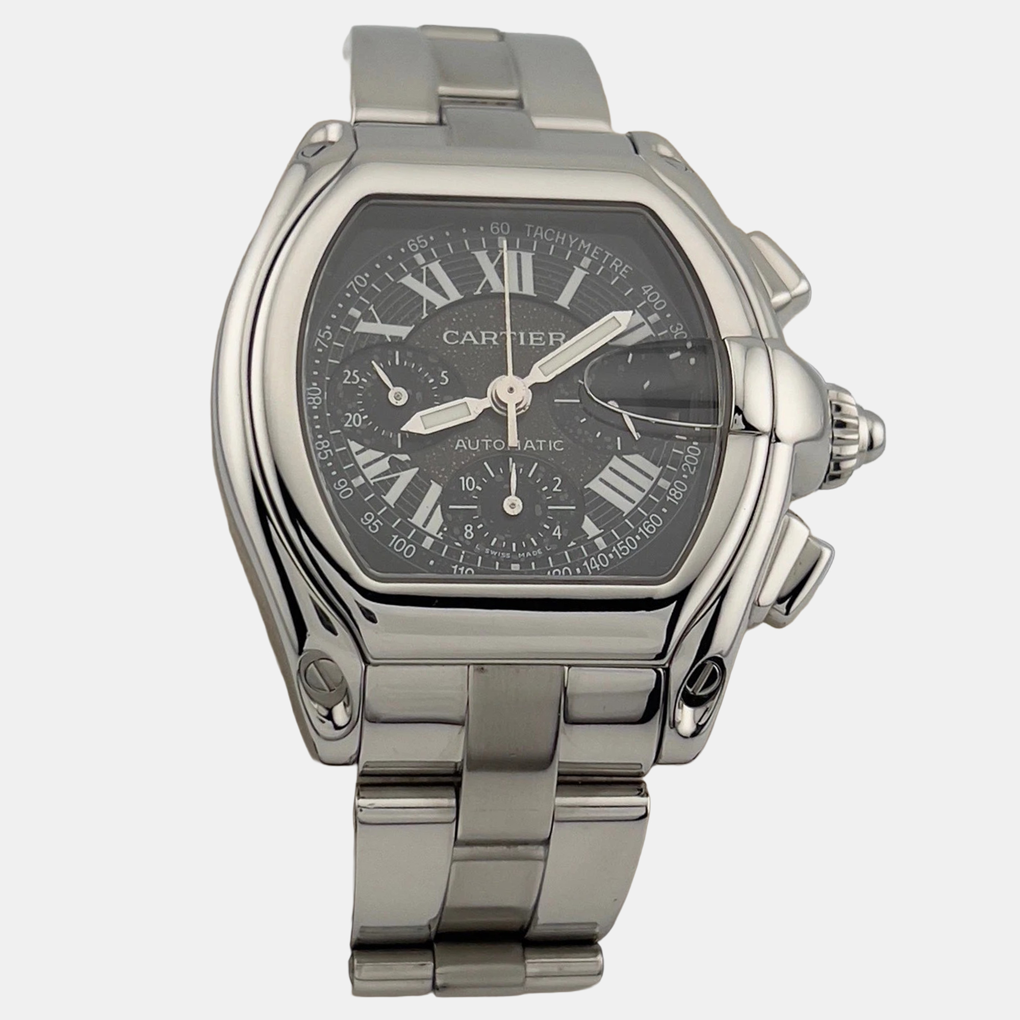 

Cartier Roadster Chronograph XL 2618 Automatic Black Stainless Steel Men's Wristwatch 45 mm