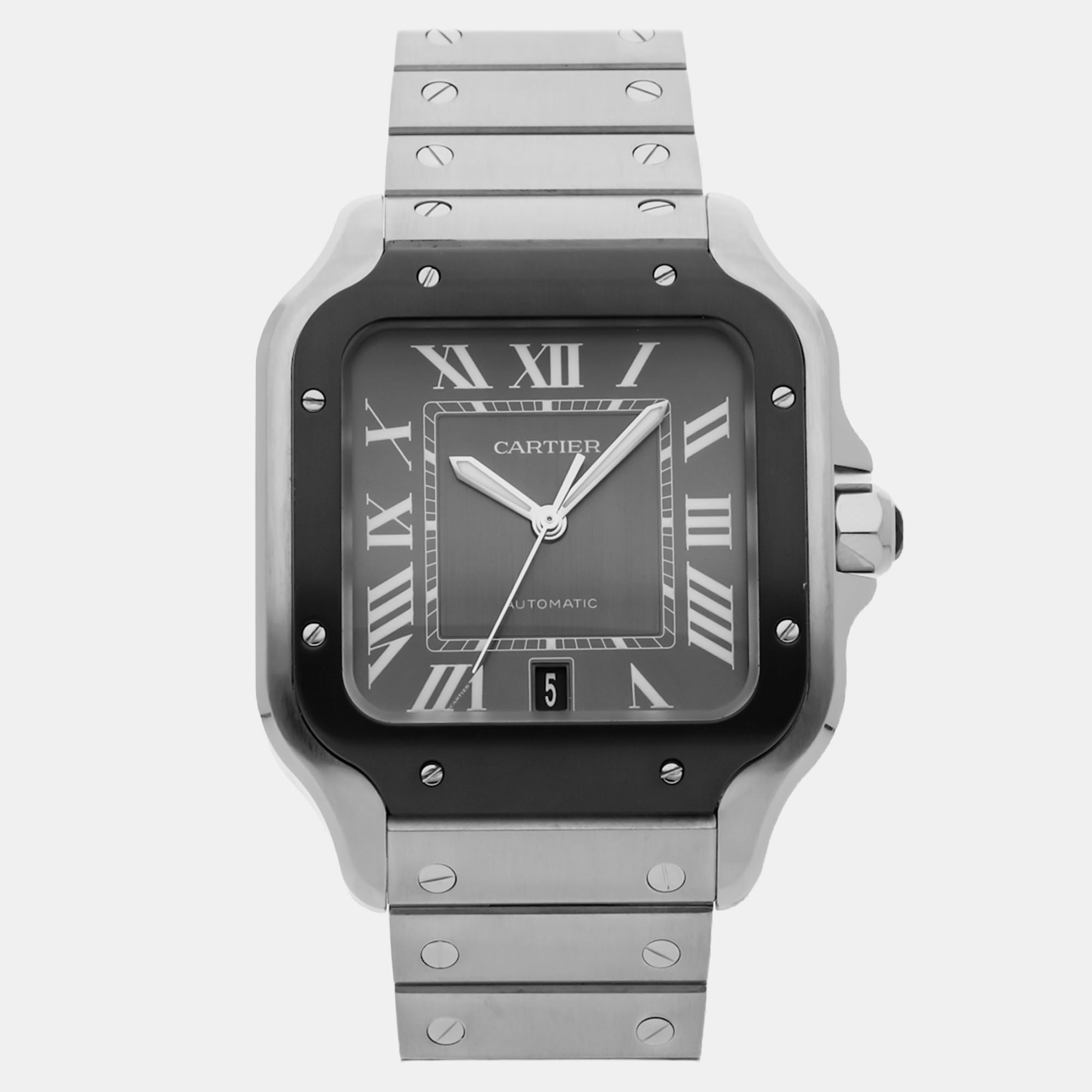 

Pre-Owned Cartier Santos de Cartier WSSA0037 Grey Automatic Grey Men's Wristwatch 39 MM