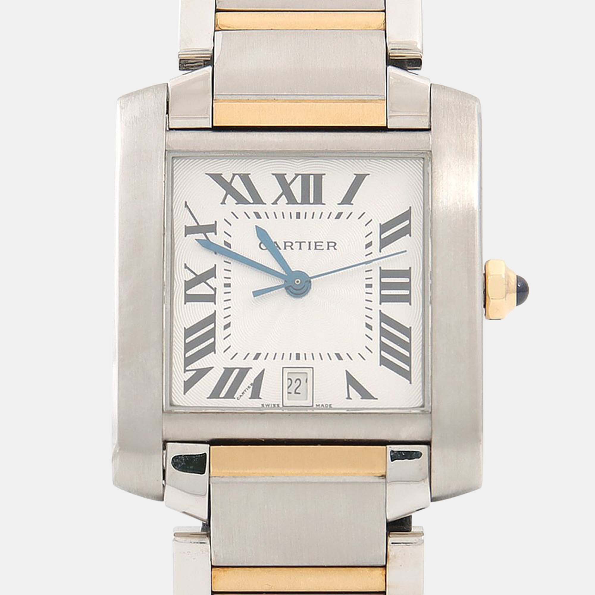 

Cartier Tank Francaise W51005Q4 Quartz White 18K Yellow Gold Stainless Steel Men's Wristwatch