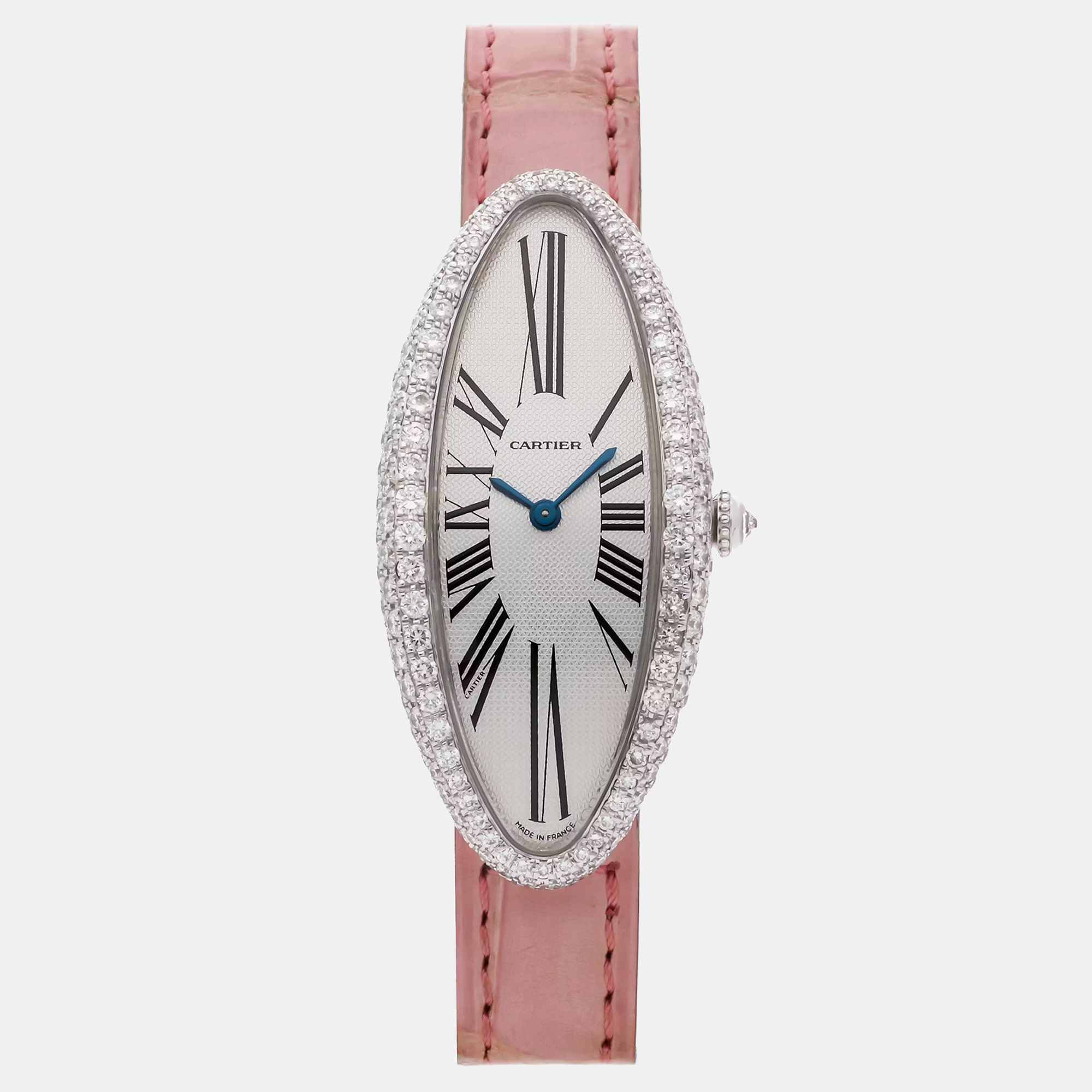 

Cartier Baignoire WB510931 Manual Winding Silver Dial 18k White Gold Women's Wristwatch