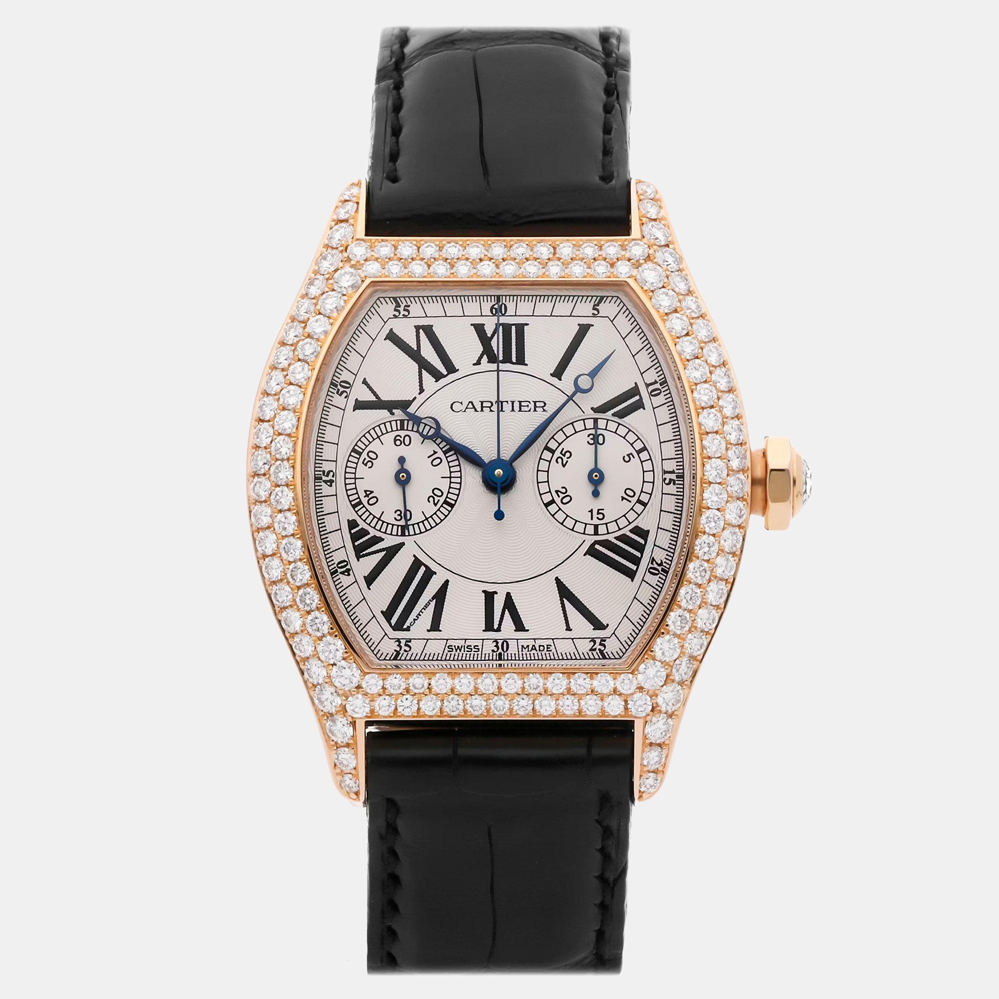 

Pre-Owned Cartier Tortue Monopusher Chronograph WA506451, Silver