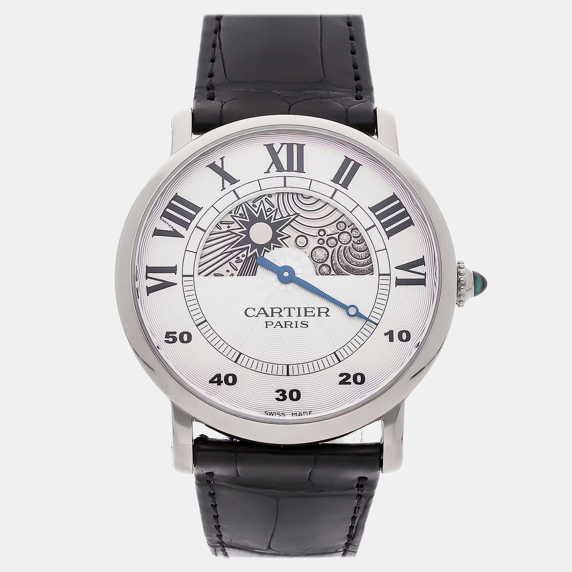 

Cartier Rotonde de Cartier Day/Night W1550151 Manual Winding Silver Dial 18k White Gold Men's Wristwatch