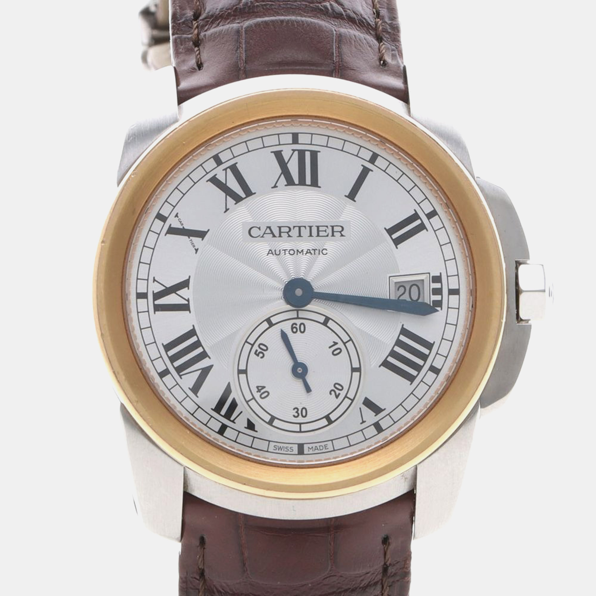 

Cartier Calibre W2CA0002 Automatic Silver Dial Stainless Steel 18k Rose Gold Men's Wristwatch 38 mm