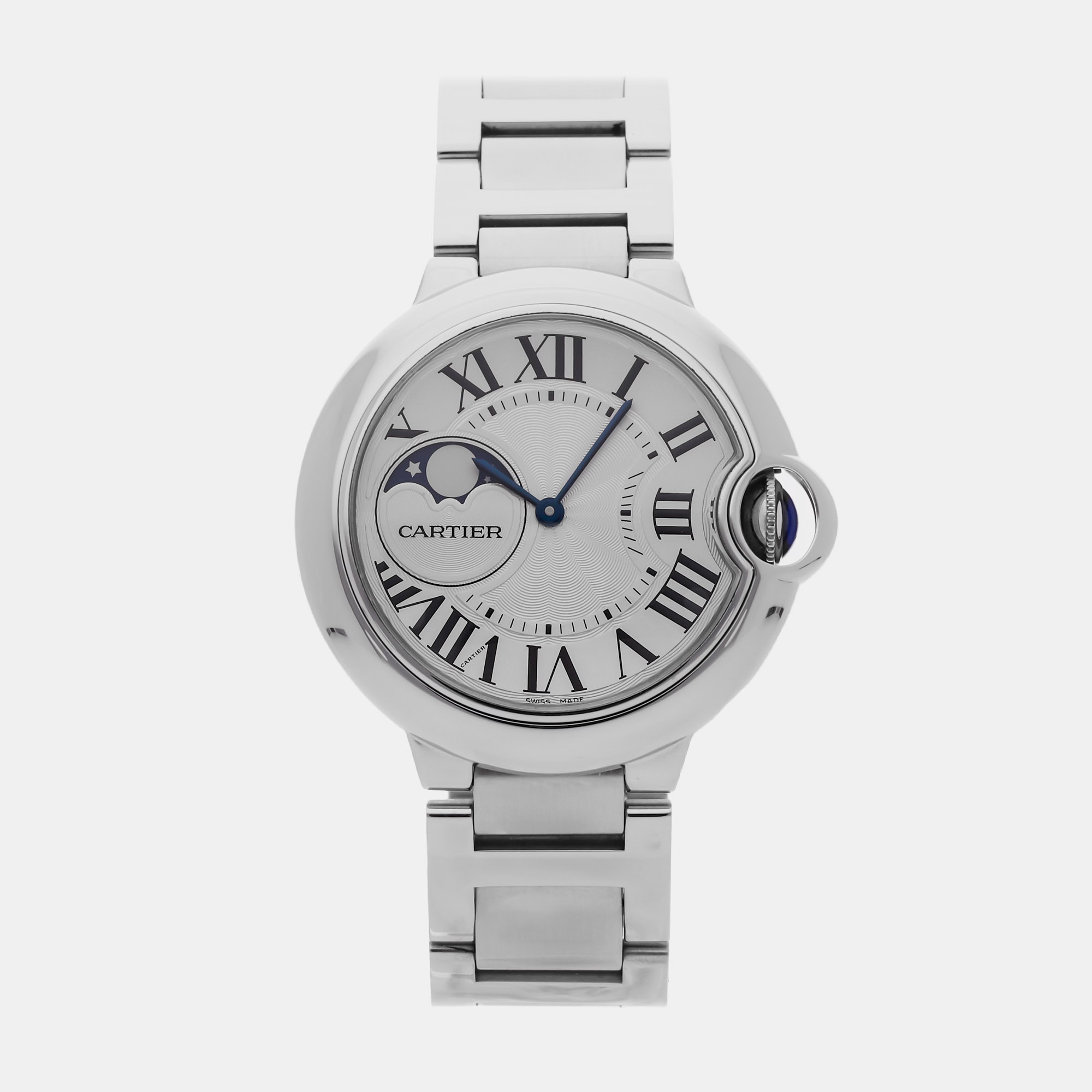 Cartier Ballon Bleu WSBB0021 Silver Stainless Steel Automatic Mens Watches 37mm