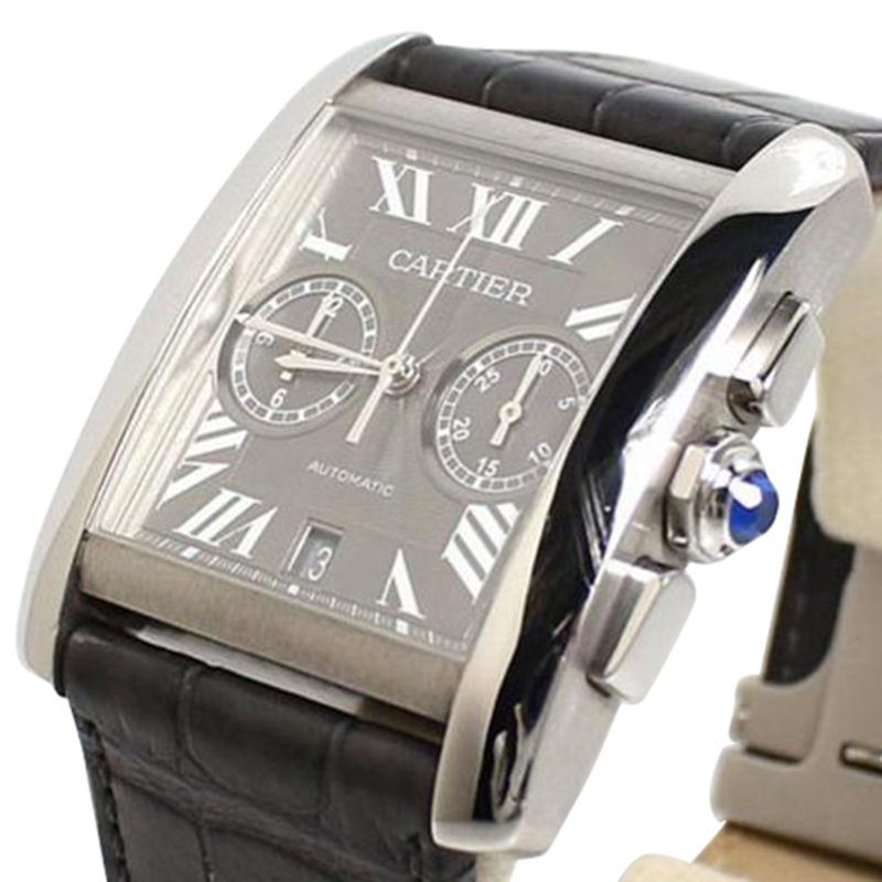 

Cartier Grey Stainless Steel Tank MC Men's Wristwatch