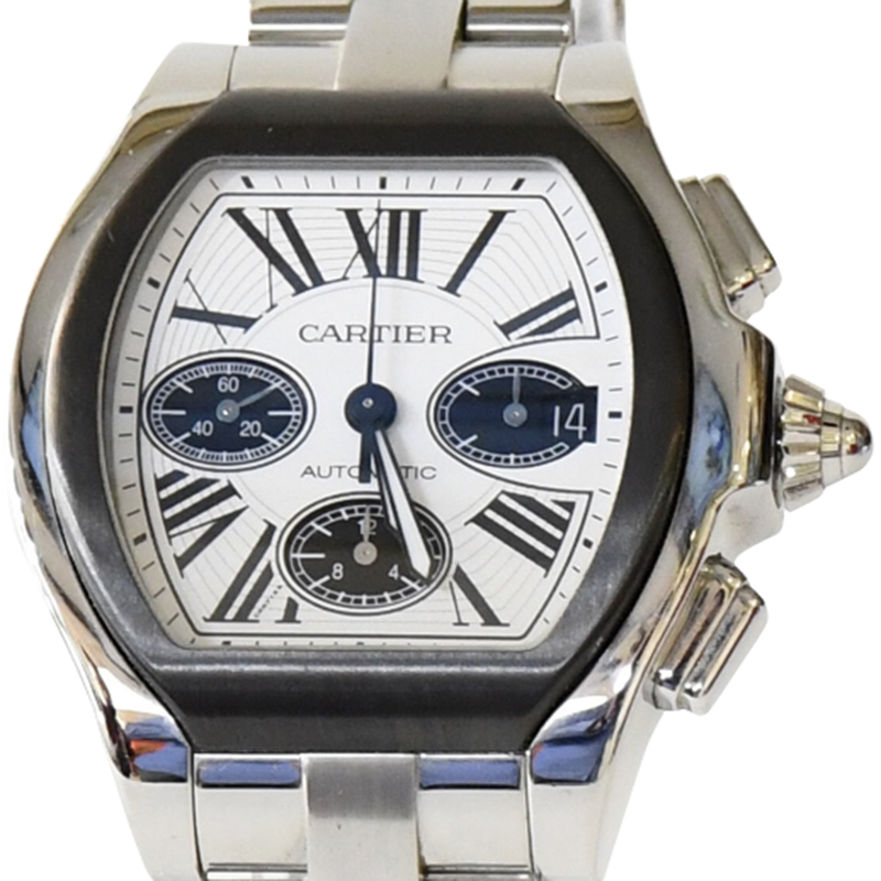 

Cartier White Stainless Steel Roadster Men's Wristwatch