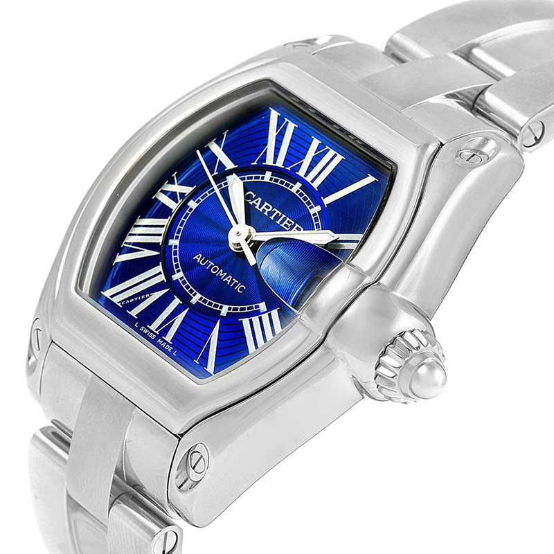 

Cartier Blue Stainless Steel Roadster W62048V3 Men's Wristwatch