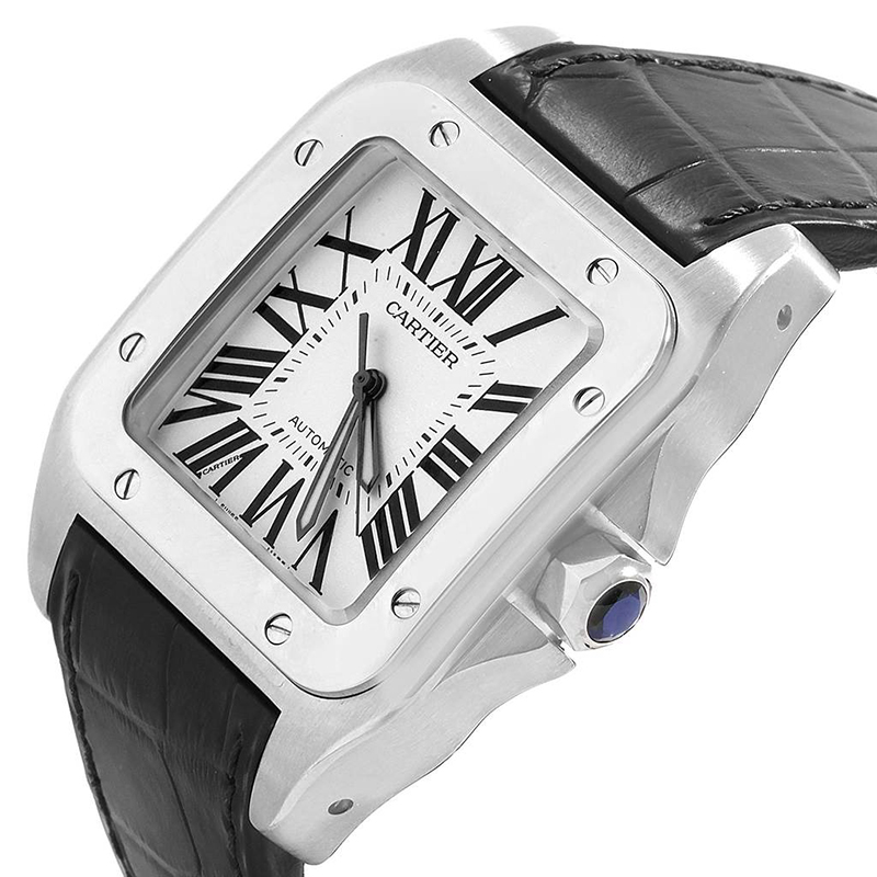 

Cartier Silver Stainless Steel Santos, White