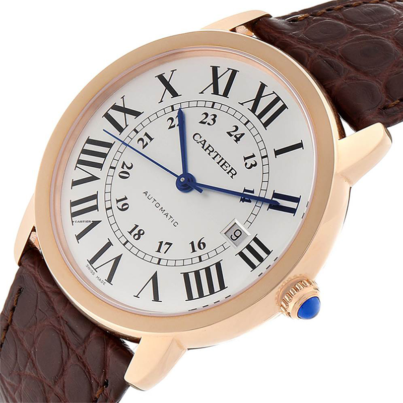 

Cartier Silver 18K Rose Gold and Stainless Steel Ronde Solo  W6701009 Men's Wristwatch 42MM