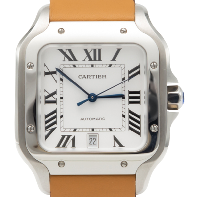 

Cartier Santos Large White Dial Stainless Steel Watch