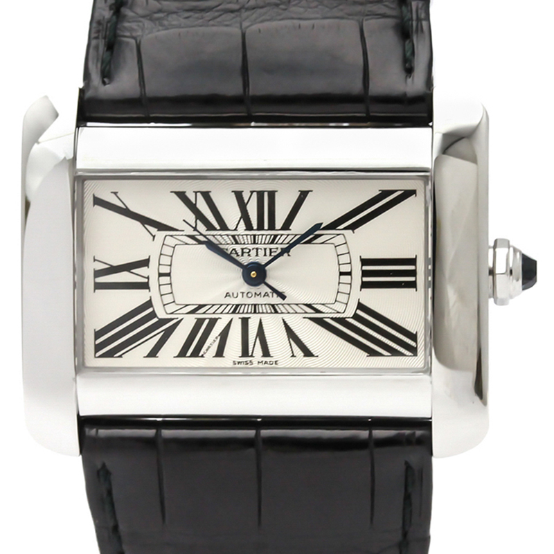 

Cartier Silver Stainless Steel Tank Divan W6300755 Men's Wristwatch