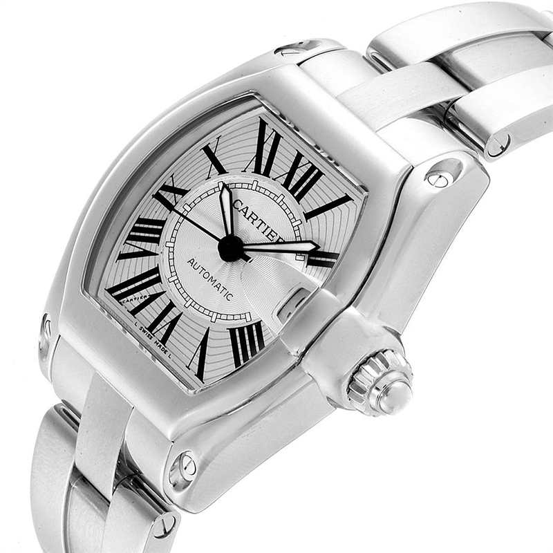 

Cartier Silver Stainless Steel Roadster W62025V3 Men's Wristwatch