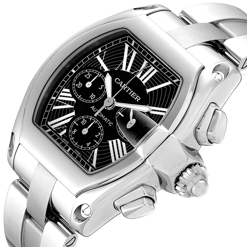 

Cartier Black Stainless Steel Roadster Chrono W62020X6 Men's Wristwatch