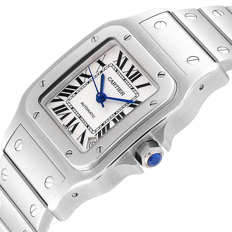 

Cartier White Stainless Steel Santos Galbee W20098D6 Men's Wriswatch