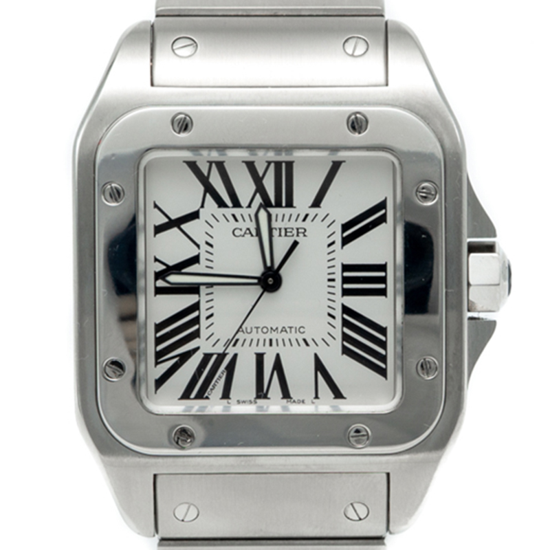 

Cartier White Dial Santos 100  Stainless Steel Men's Watch