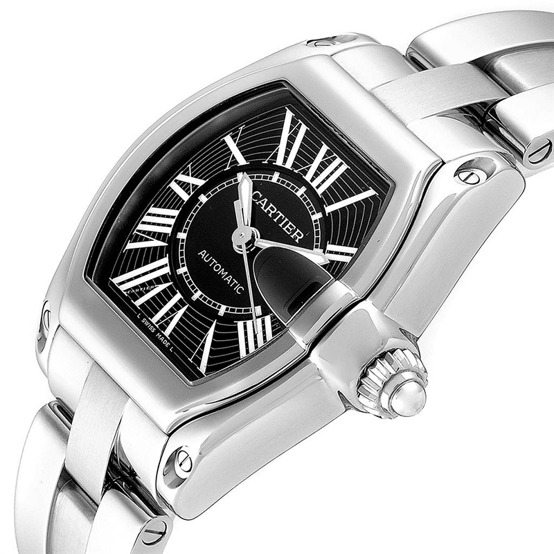 

Cartier Black and Stainless Steel Roadster W62041V3 Men's Wristwatch