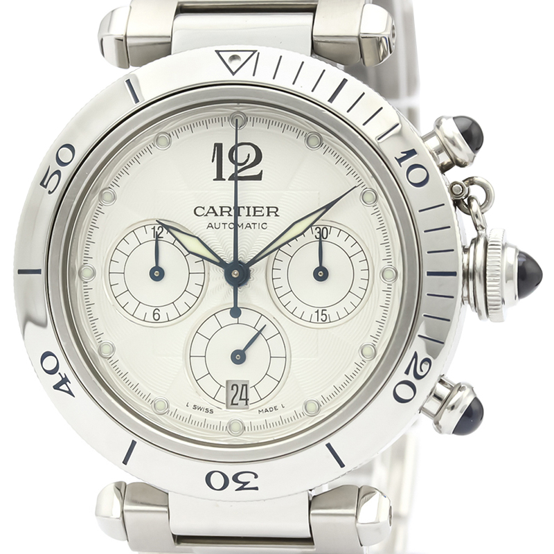 

Cartier Silver Stainless Steel Pasha W31030H3 Men's Wristwatch