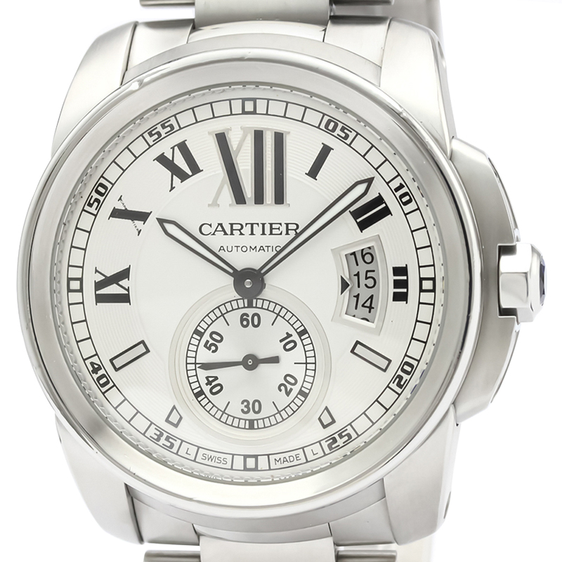 

Cartier Silver Stainless Steel Calibre De Cartier W7100015 Men's Wristwatch