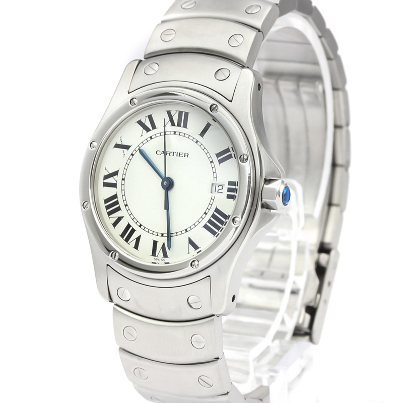 

Cartier White Stainless Steel Santos Cougar W20027K1 Men's Wristwatch