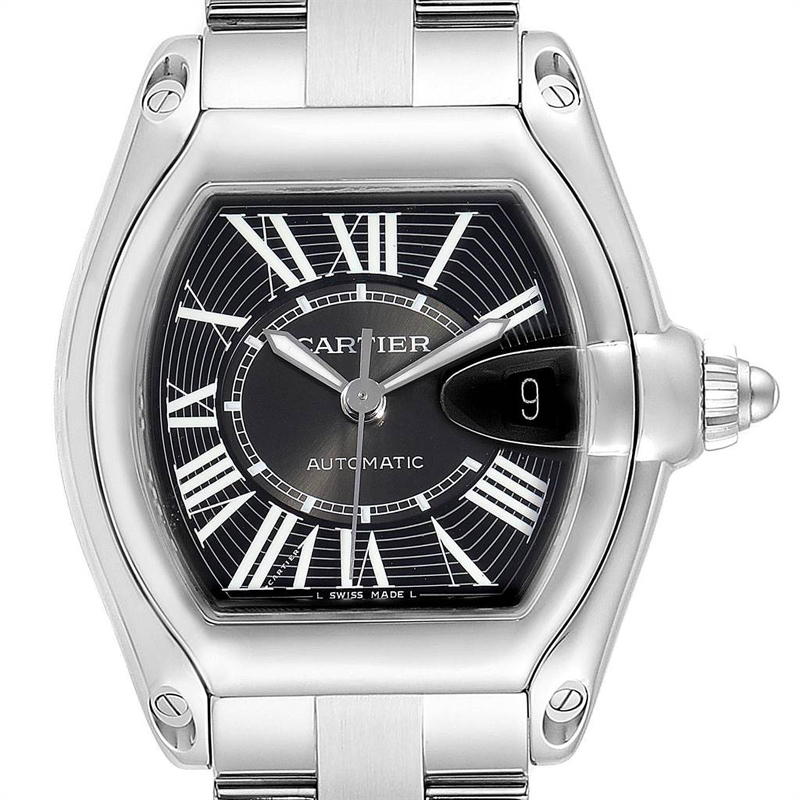 

Cartier Black and Stainless Steel Roadster W62041V3 Men's Wristwatch
