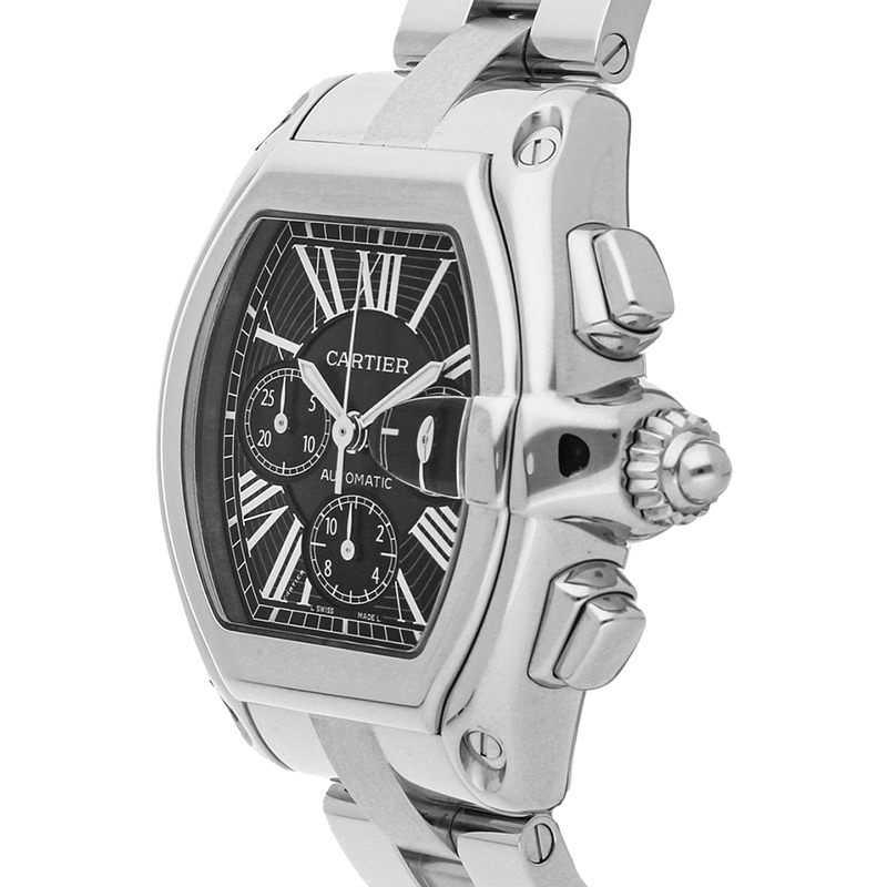 

Cartier Black Stainless Steel Roadster Chronograph W62020X6 Men's Wristwatch