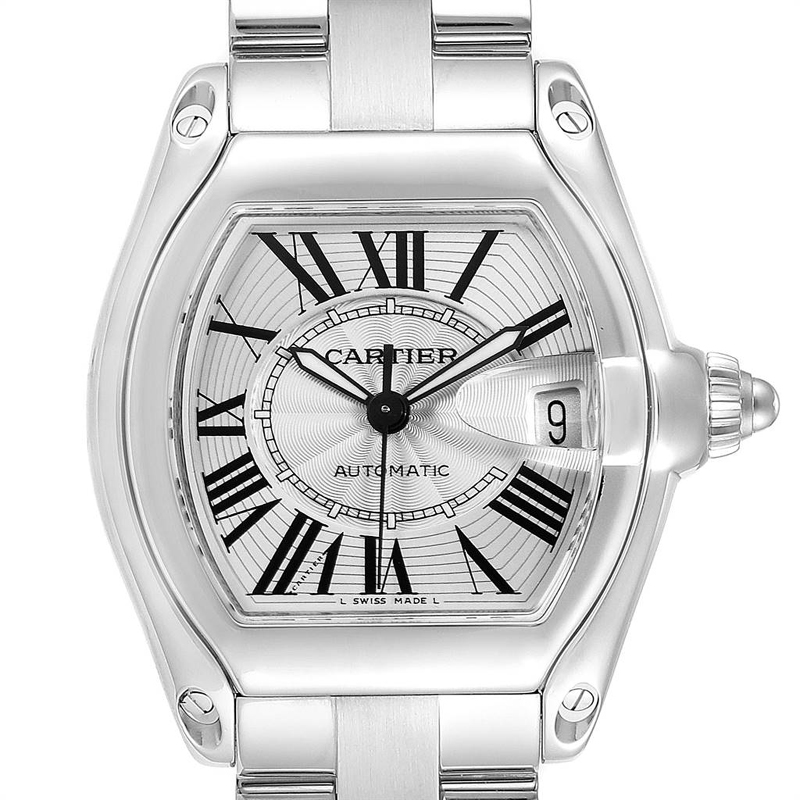 

Cartier Silver Stainless Steel Roadster W62025V3 Men's Wristwatch