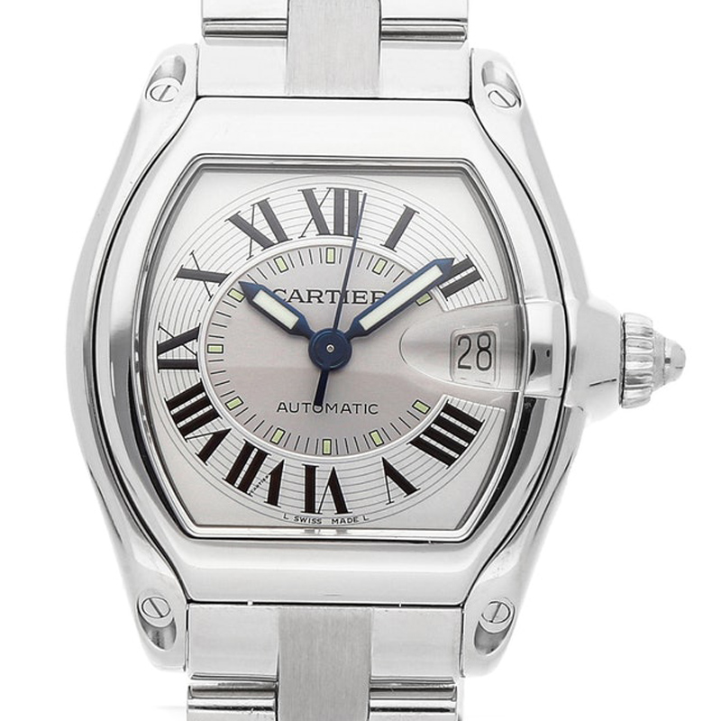 

Cartier Silver Stainless Steel W62000V3 Roadster Men's Wristwatch