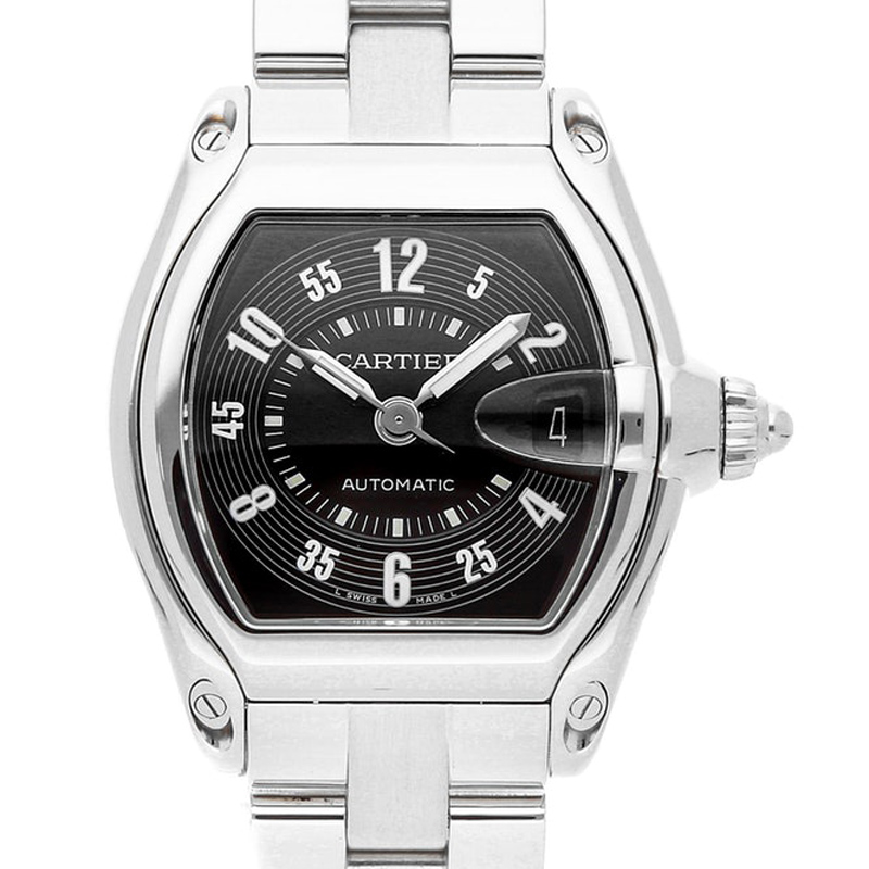 

Cartier Black Stainless Steel Roadster W62004V3 Men's Wristwatch