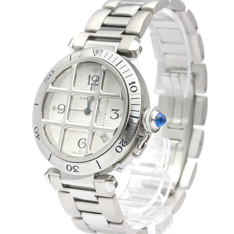 

Cartier Silver Stainless Steel Pasha W31040H3 Men's Wristwatch