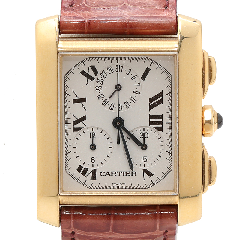 

Cartier Silver Dial 18K Yellow Gold Tank Francaise 1830 Men's Watch